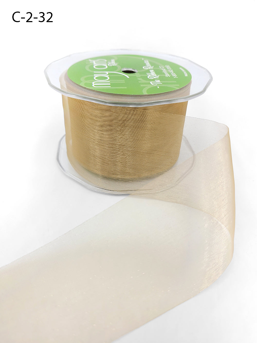 2 Inch Soft Shimmer Organza Ribbon – C-2-32 ANTIQUE GOLD