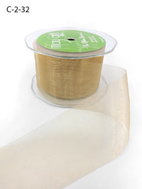 2 Inch Soft Shimmer Organza Ribbon – C-2-32 ANTIQUE GOLD