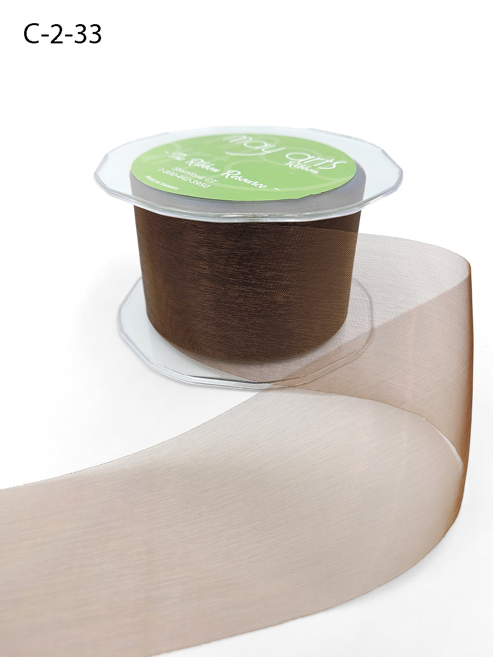 2 Inch Soft Shimmer Organza Ribbon – C-2-33 BROWN
