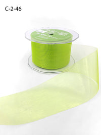 2 Inch Soft Shimmer Organza Ribbon – C-2-46 PARROT GREEN