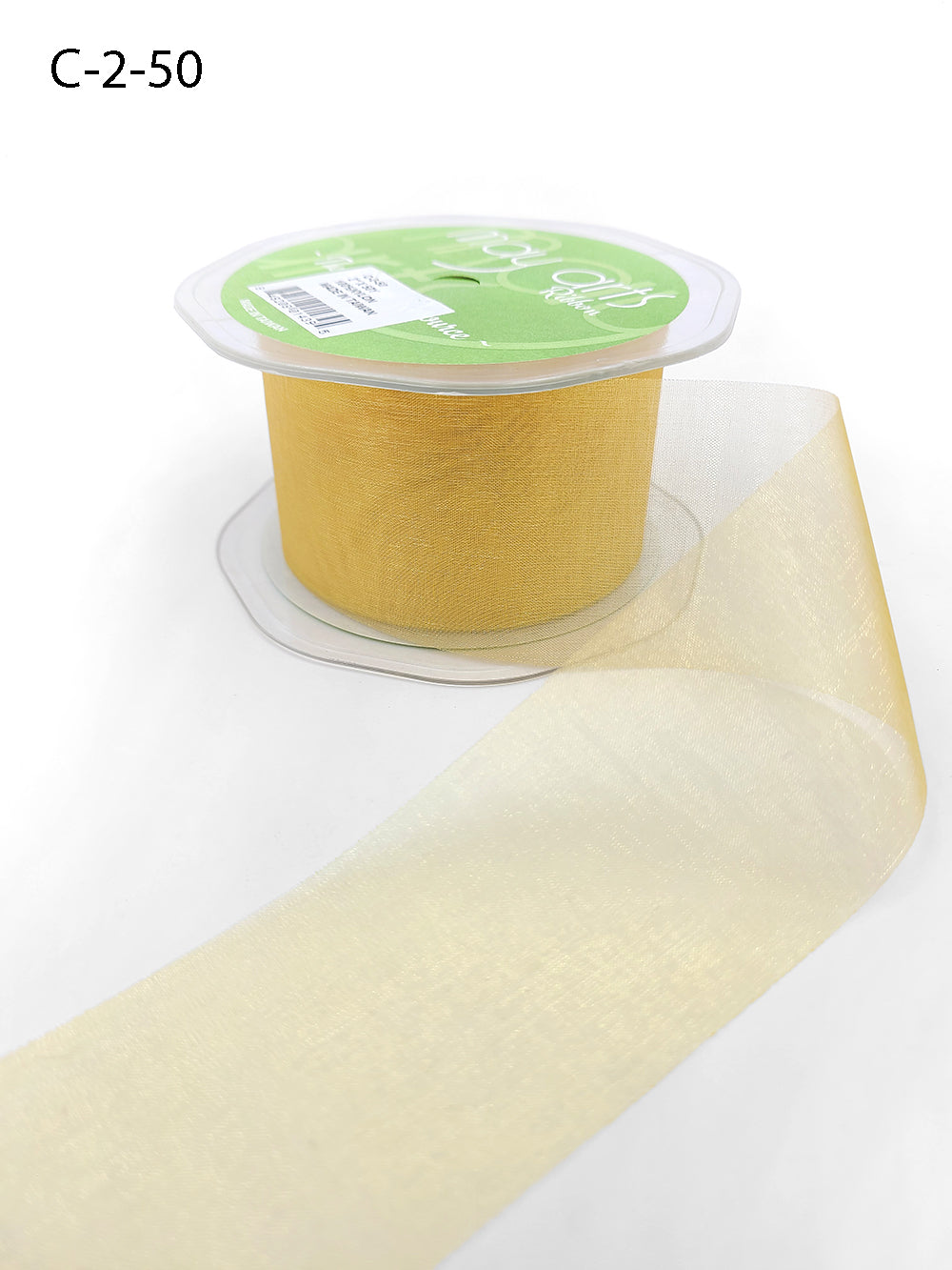 2 Inch Soft Shimmer Organza Ribbon – C-2-50 DARK GOLD