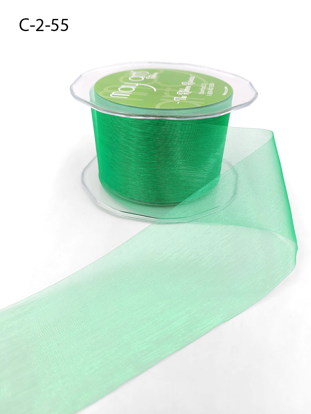 2 Inch Soft Shimmer Organza Ribbon – C-2-55 EMERALD GREEN