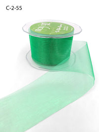 2 Inch Soft Shimmer Organza Ribbon – C-2-55 EMERALD GREEN