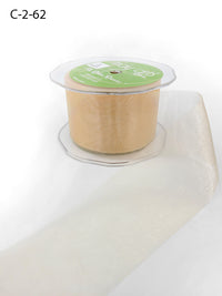 2 Inch Soft Shimmer Organza Ribbon – C-2-62 NATURAL