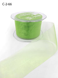 2 Inch Soft Shimmer Organza Ribbon – C-2-66 CELERY