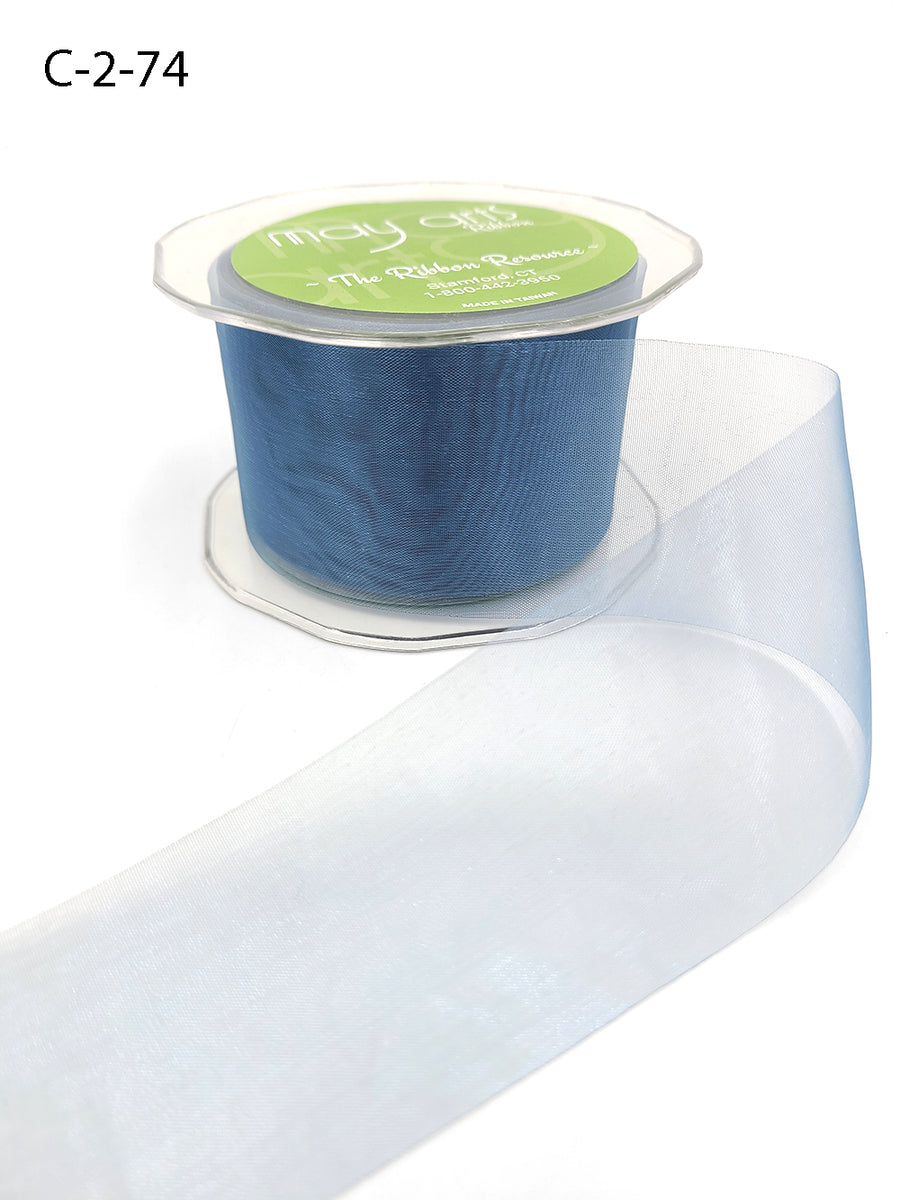 2 Inch Soft Shimmer Organza Ribbon – C-2-74 SLATE BLUE