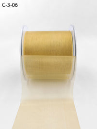 3 Inch Soft Shimmer Sheer Ribbon with Cut Edge – C-3-06 LIGHT BUTTERSCOTCH (=C76A)