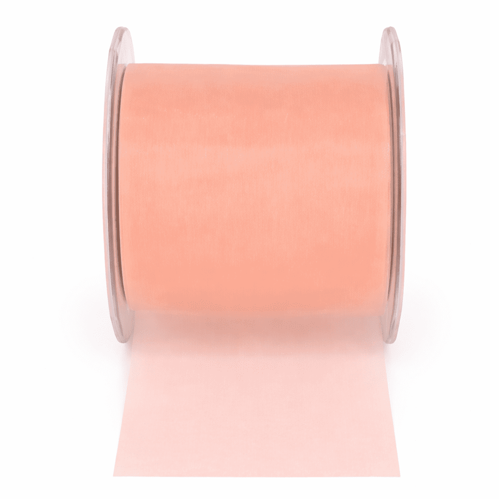 3 Inch Soft Shimmer Sheer Ribbon with Cut Edge – C-3-12 PEACH
