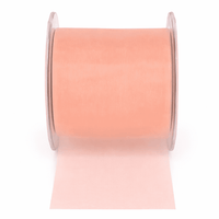 3 Inch Soft Shimmer Sheer Ribbon with Cut Edge – C-3-12 PEACH