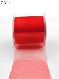 3 Inch Soft Shimmer Sheer Ribbon with Cut Edge – C-3-14 RED