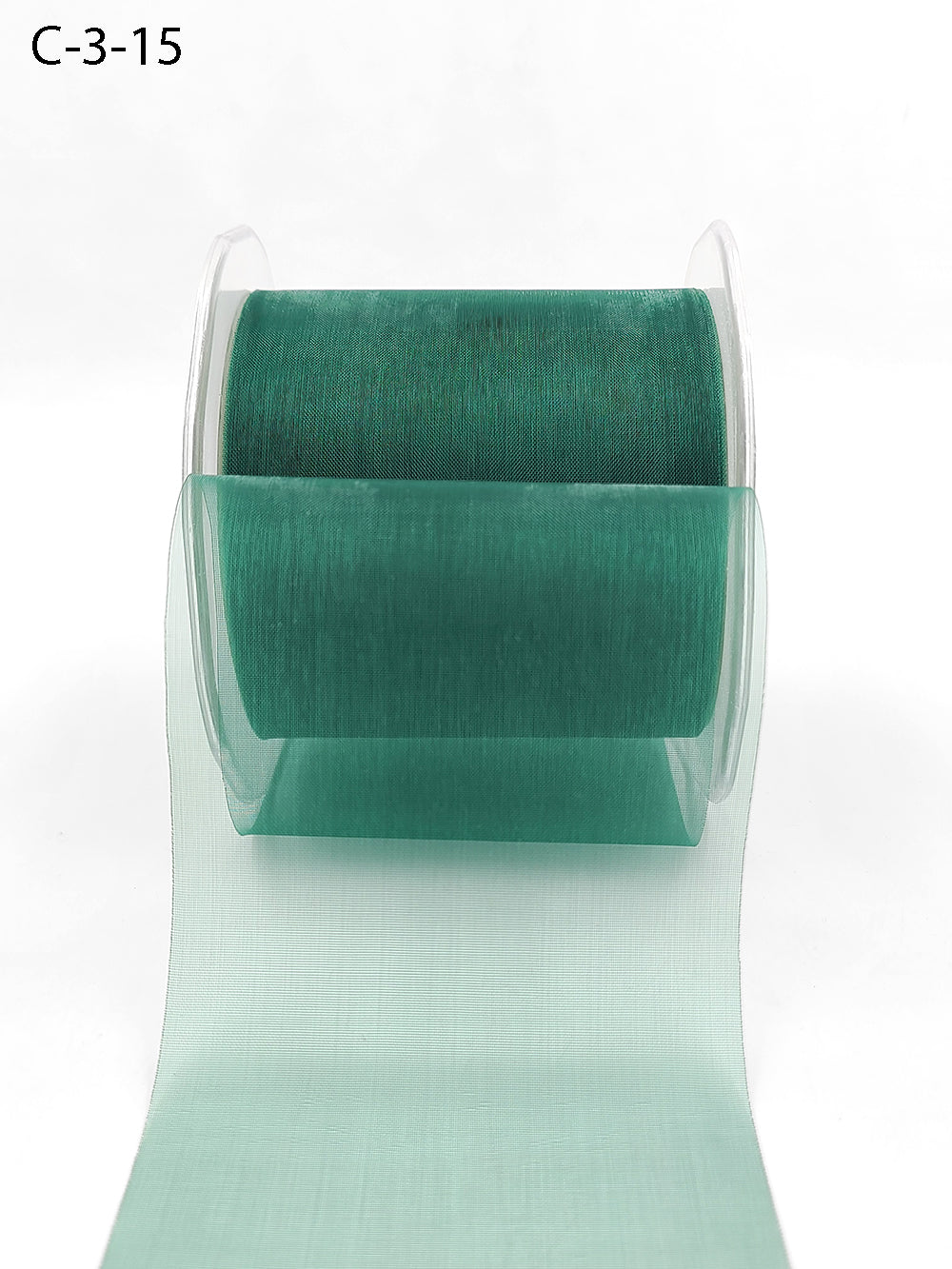 3 Inch Soft Shimmer Sheer Ribbon with Cut Edge – C-3-15 GREEN