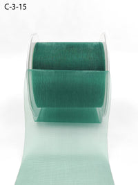 3 Inch Soft Shimmer Sheer Ribbon with Cut Edge – C-3-15 GREEN