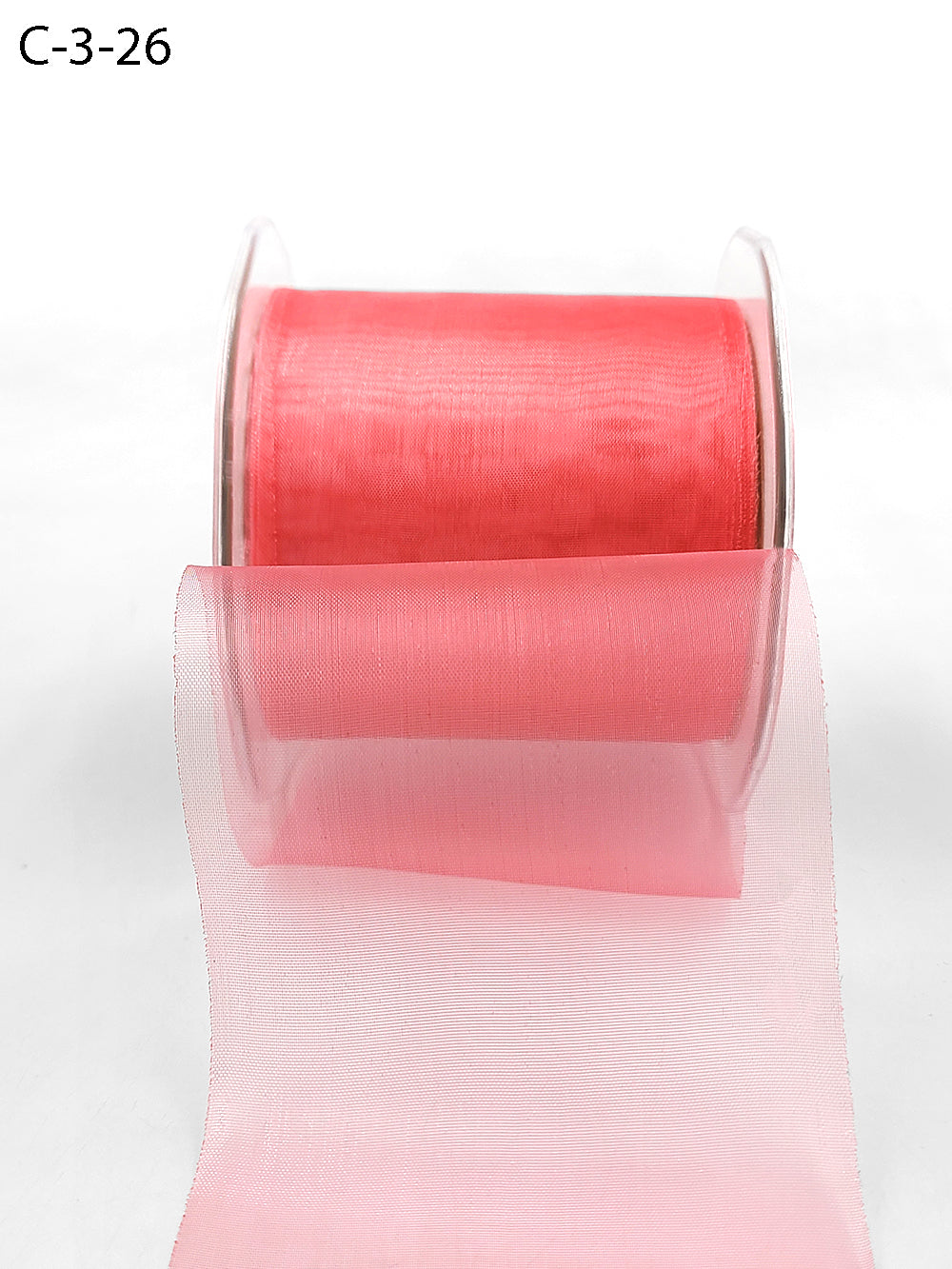 3 Inch Soft Shimmer Sheer Ribbon with Cut Edge – C-3-26 WATERMELON