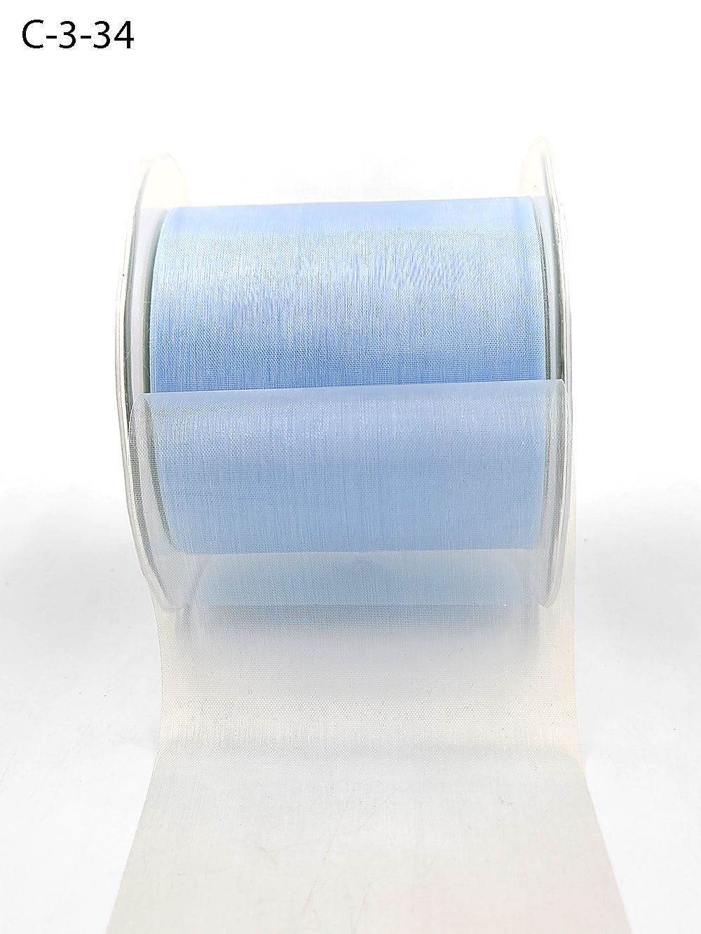 3 Inch Soft Shimmer Sheer Ribbon with Cut Edge – C-3-34 LIGHT BLUE