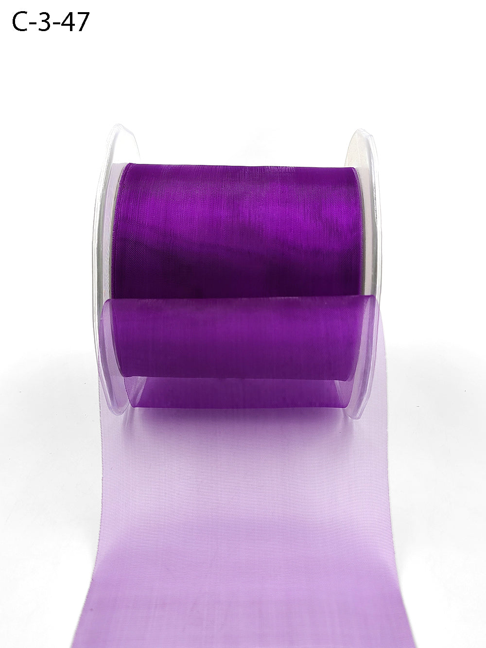 3 Inch Soft Shimmer Sheer Ribbon with Cut Edge – C-3-47 VIOLET