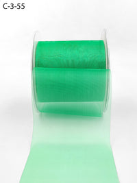 3 Inch Soft Shimmer Sheer Ribbon with Cut Edge – C-3-55 EMERALD GREEN