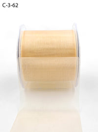 3 Inch Soft Shimmer Sheer Ribbon with Cut Edge – C-3-62 NATURAL