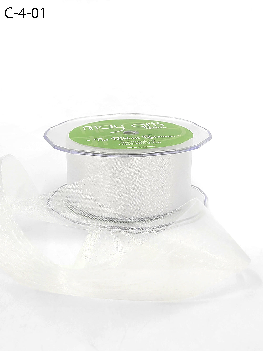 1.5 Inch Soft Shimmer Sheer Ribbon with Cut Edge – C-4-01 WHITE
