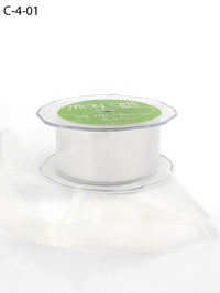 1.5 Inch Soft Shimmer Sheer Ribbon with Cut Edge – C-4-01 WHITE