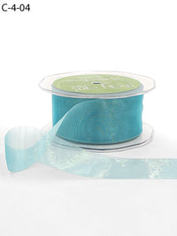 1.5 Inch Soft Shimmer Sheer Ribbon with Cut Edge – C-4-04 TEAL