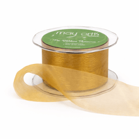 1.5 Inch Soft Shimmer Sheer Ribbon with Cut Edge – C-4-06 LIGHT BUTTERSCOTCH (=C76A)
