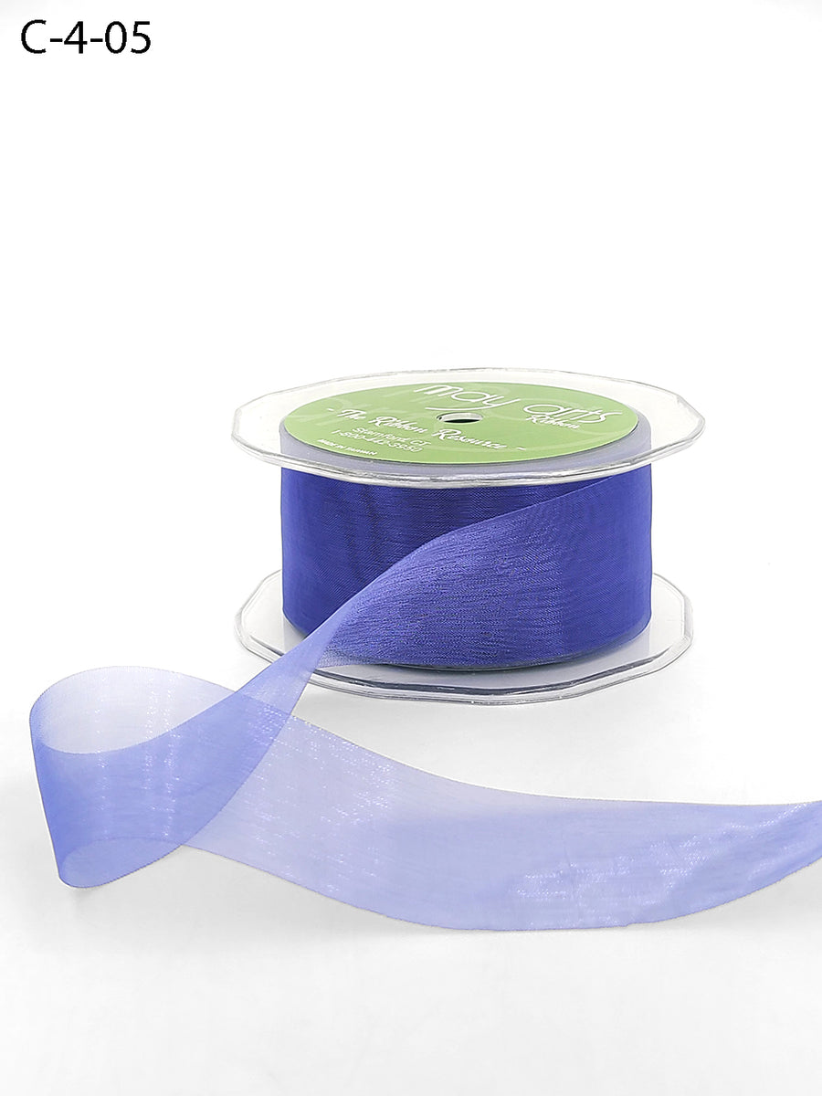 1.5 Inch Soft Shimmer Sheer Ribbon with Cut Edge – C-4-07 BLUE/PURPLE