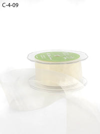 1.5 Inch Soft Shimmer Sheer Ribbon with Cut Edge – C-4-09 IVORY
