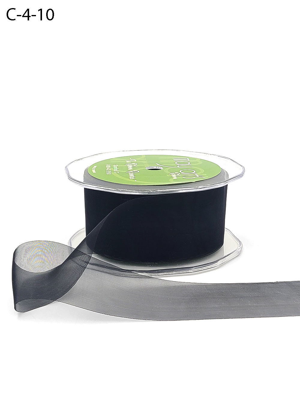 1.5 Inch Soft Shimmer Sheer Ribbon with Cut Edge – C-4-10 BLACK