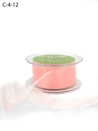 1.5 Inch Soft Shimmer Sheer Ribbon with Cut Edge – C-4-12 PEACH