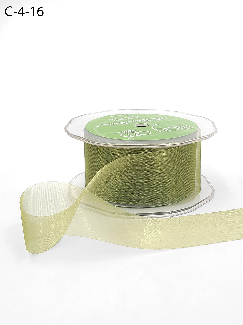 1.5 Inch Soft Shimmer Sheer Ribbon with Cut Edge – C-4-16 OLIVE