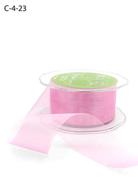 1.5 Inch Soft Shimmer Sheer Ribbon with Cut Edge – C-4-23 LIGHT FUCHSIA