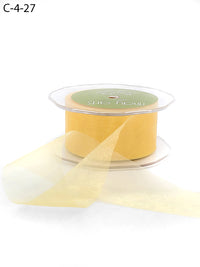 1.5 Inch Soft Shimmer Sheer Ribbon with Cut Edge – C-4-27 YELLOW