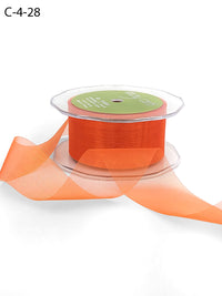 1.5 Inch Soft Shimmer Sheer Ribbon with Cut Edge – C-4-28 ORANGE