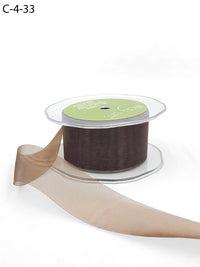 1.5 Inch Soft Shimmer Sheer Ribbon with Cut Edge – C-4-33 BROWN