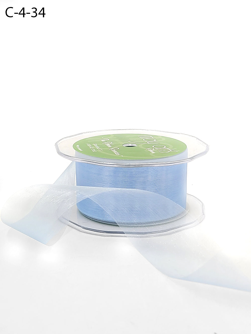 1.5 Inch Soft Shimmer Sheer Ribbon with Cut Edge – C-4-34 LIGHT BLUE