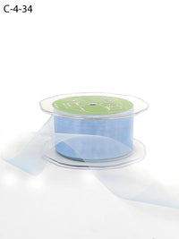 1.5 Inch Soft Shimmer Sheer Ribbon with Cut Edge – C-4-34 LIGHT BLUE