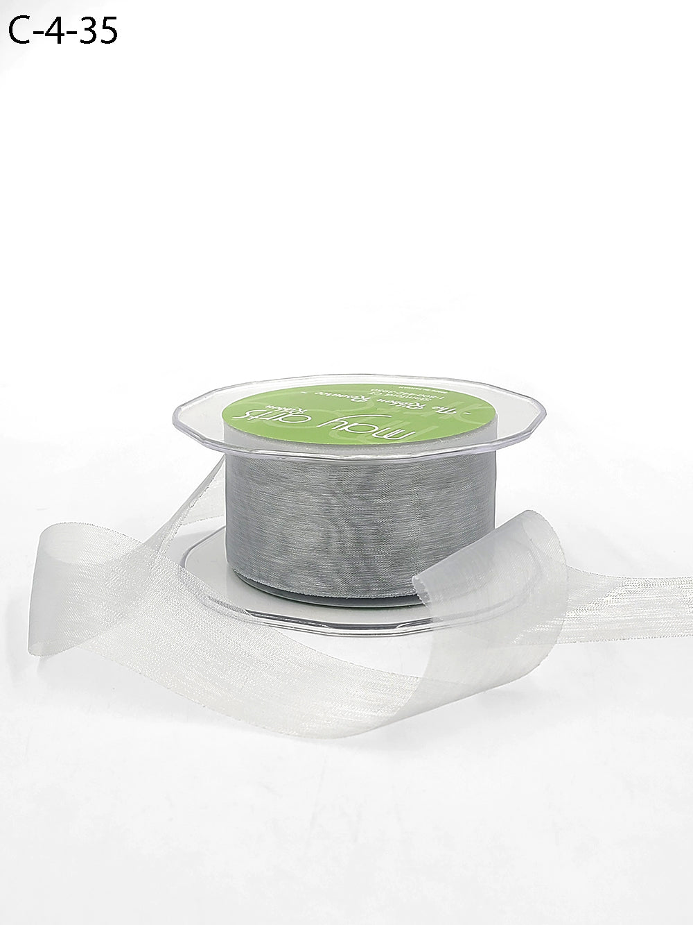 1.5 Inch Soft Shimmer Sheer Ribbon with Cut Edge – C-4-35 PEWTER