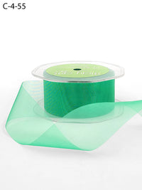 1.5 Inch Soft Shimmer Sheer Ribbon with Cut Edge – C-4-55 EMERALD GREEN