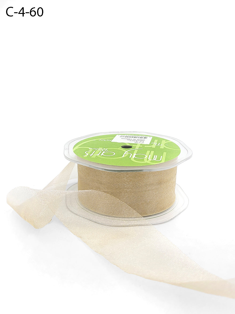 1.5 Inch Soft Shimmer Sheer Ribbon with Cut Edge – C-4-60 GOLD/SILVER