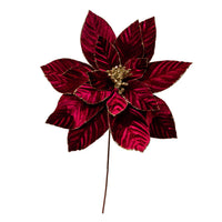 Ruby Red Velvet Poinsettia Stem