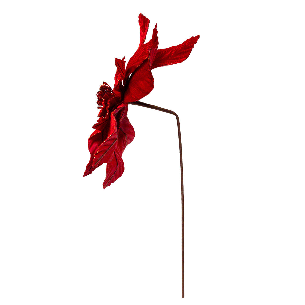 Red Velvet Poinsettia Stem