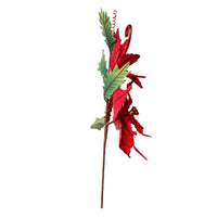 Red Velvet Poinsettia With Holly Spray