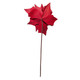 Ruby Red Velvet Sequined Poinsettia Stem