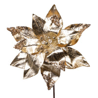 Gold Metallic Poinsettia Stem