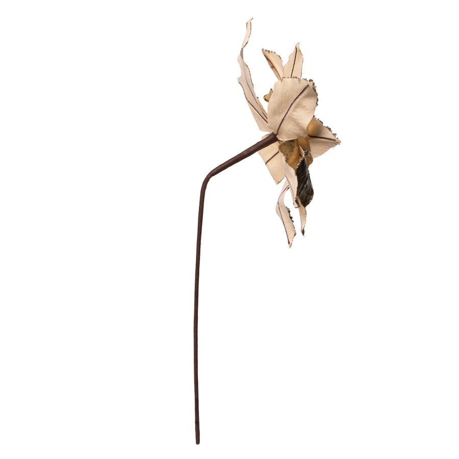 Gold Metallic Poinsettia Stem