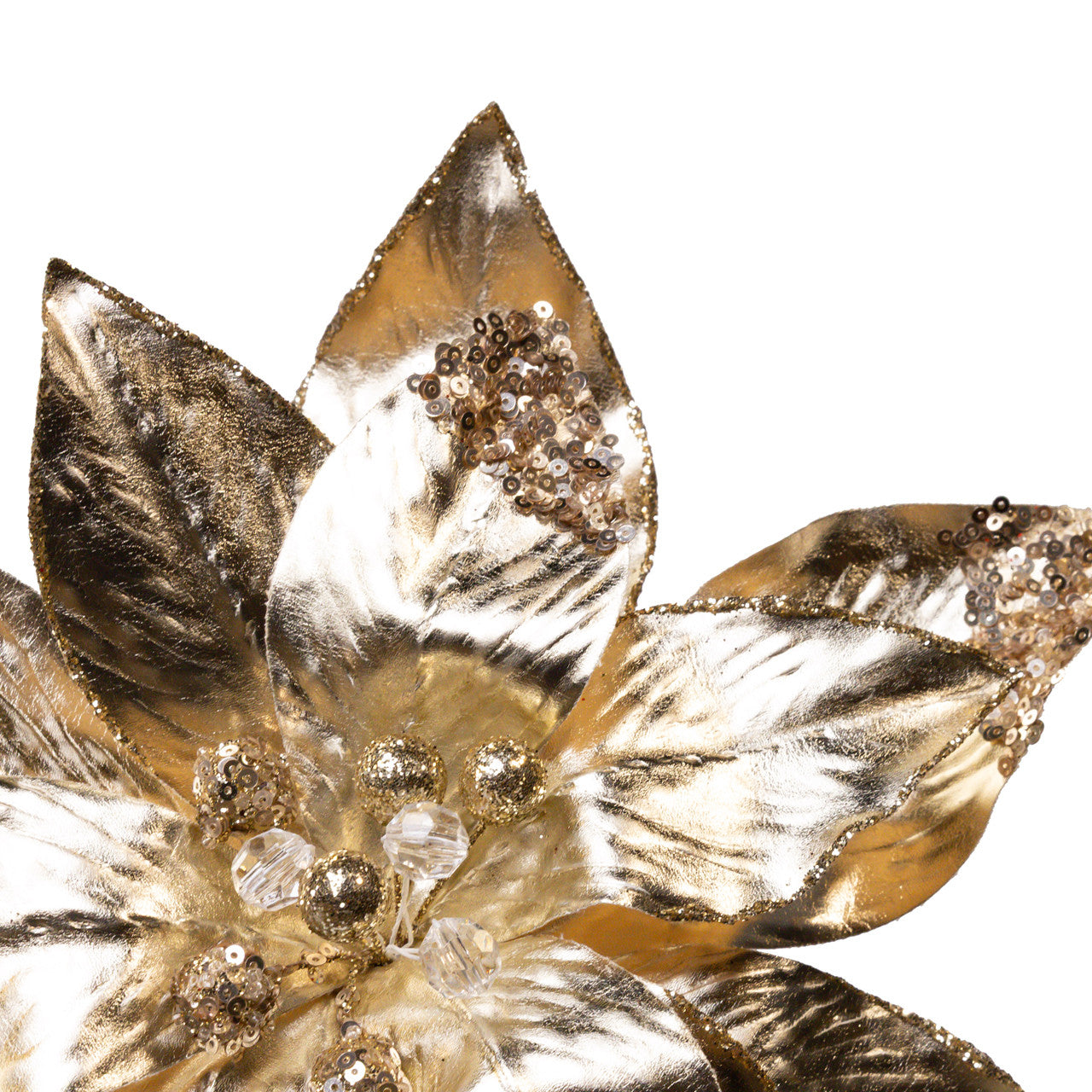 Gold Metallic Poinsettia Stem