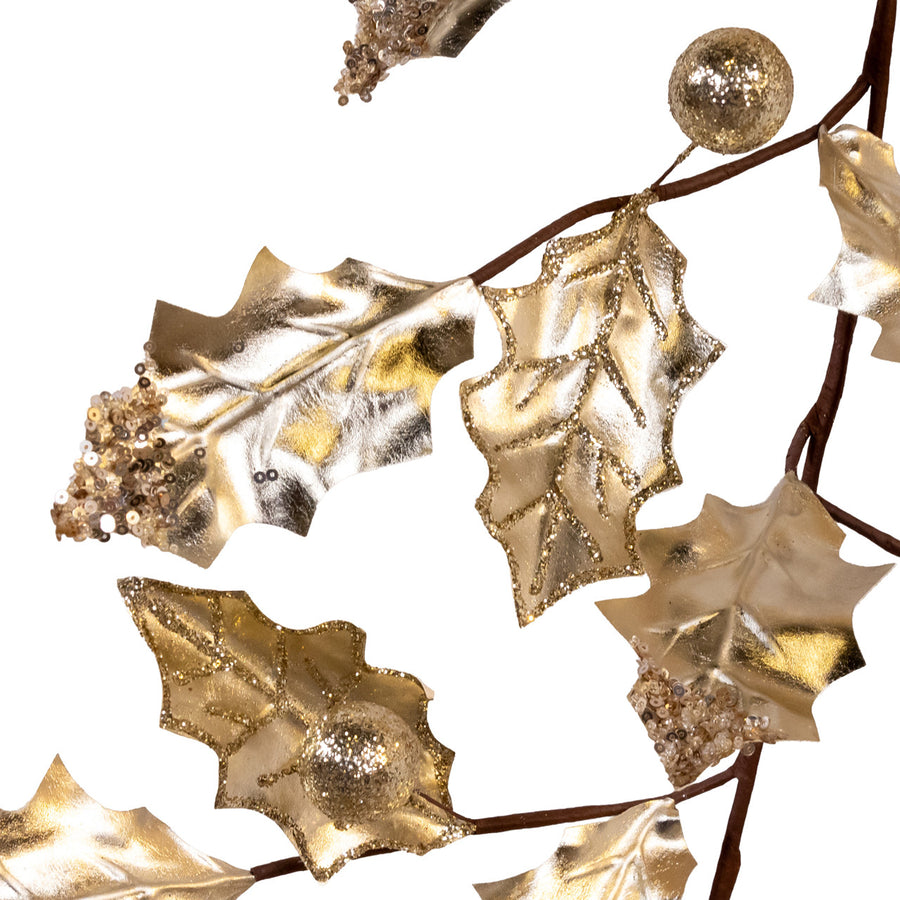 49" Gold Metallic Leaf Garland