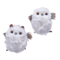 Small Grey Owl On Branch Ornaments