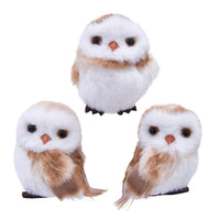 Brown & White Owl Ornaments