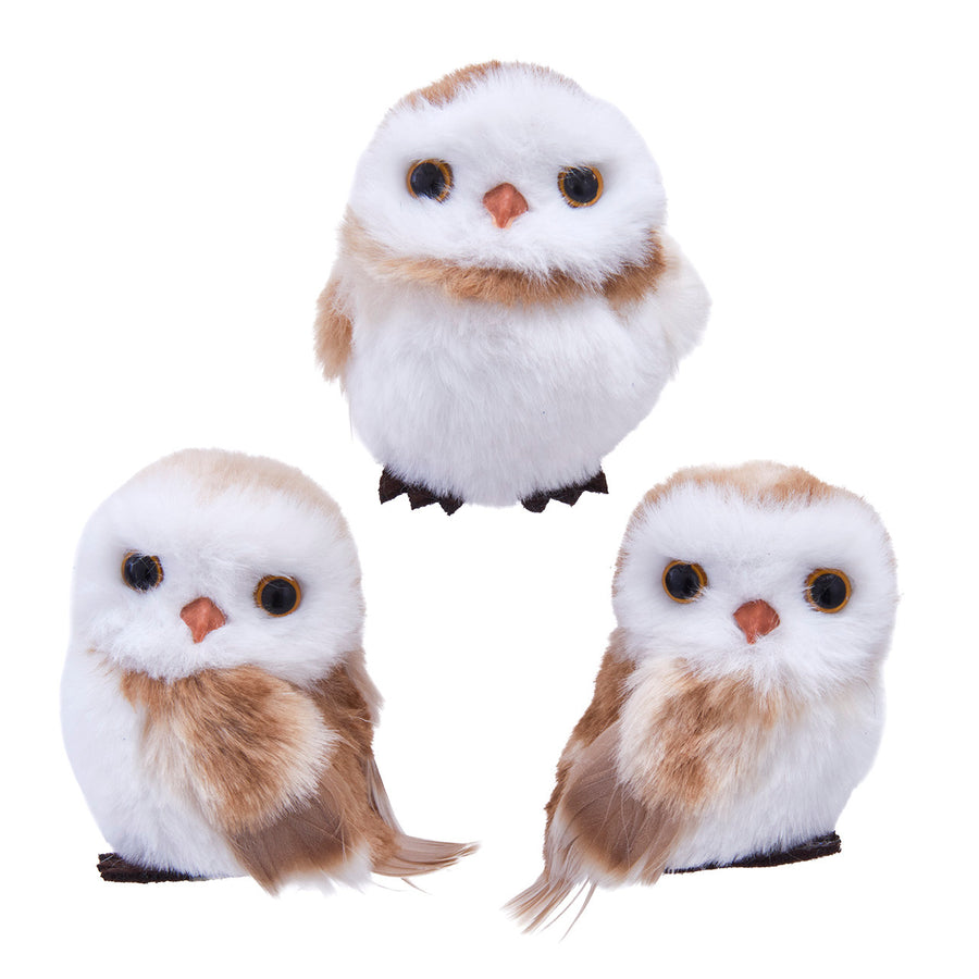 Brown & White Owl Ornaments